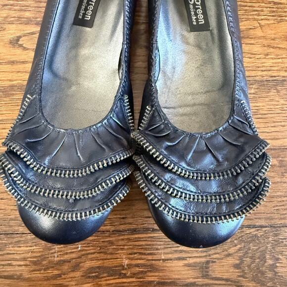 Paul Green Black Leather Flats Zipper Detail Size 6.5 (UK 4.5) - Picture 2 of 7